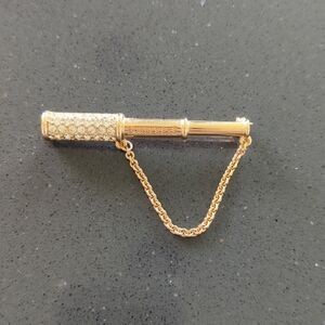 Burberry brooch Gold plated telescope 2.5" long  B17